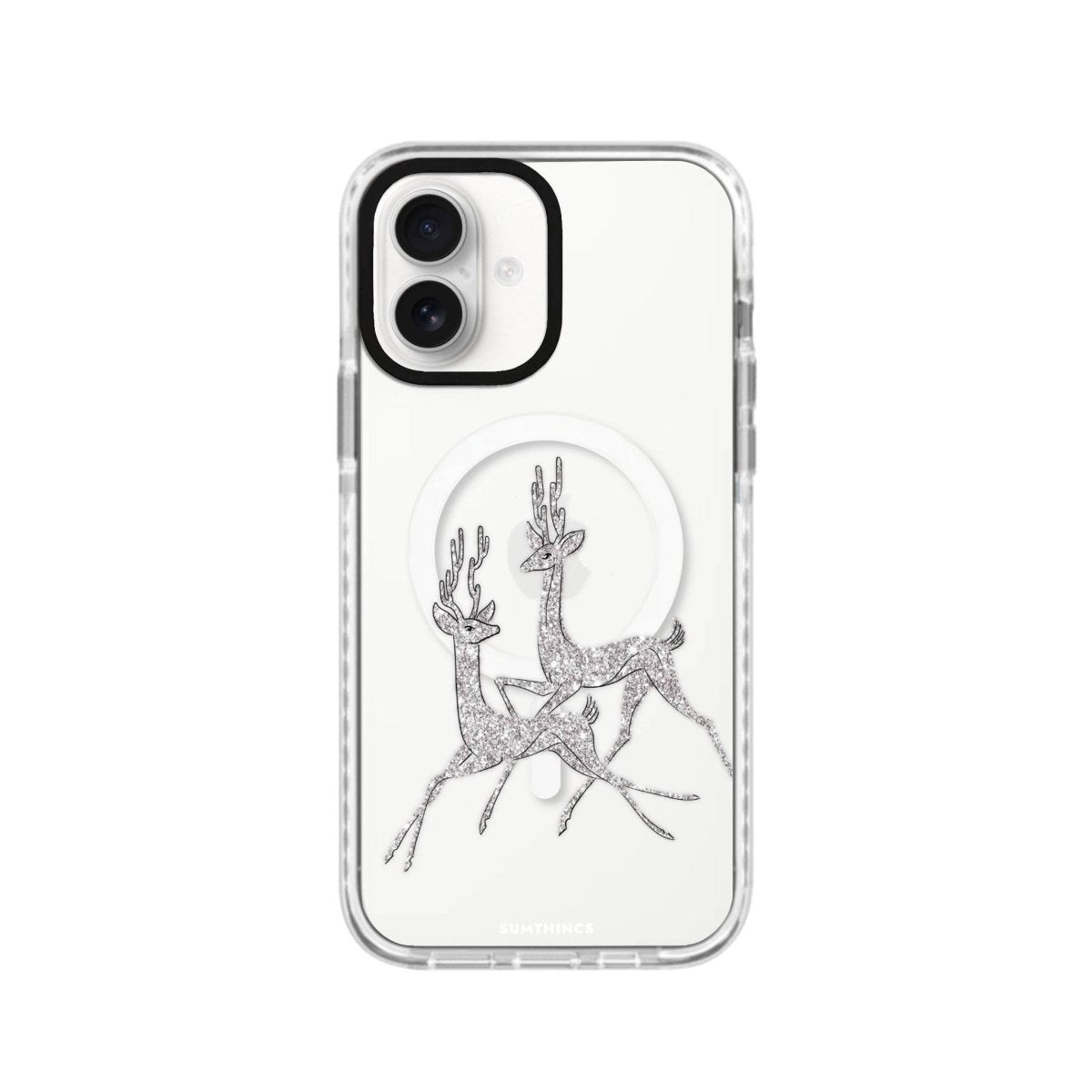 iPhone 16 Disco Deers Magsafe Procase Şeffaf Telefon Kılıfı Beyaz Şeffaf - SUMTHINCS