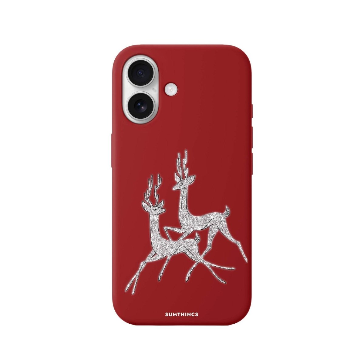 iPhone 16 Disco Deers Premium Telefon Kılıfı Kırmızı - SUMTHINCS