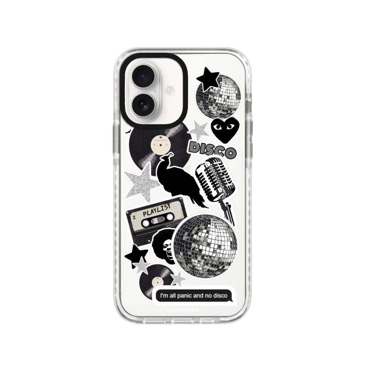 iPhone 16 Disco Stickers Procase Şeffaf Telefon Kılıfı - SUMTHINCS