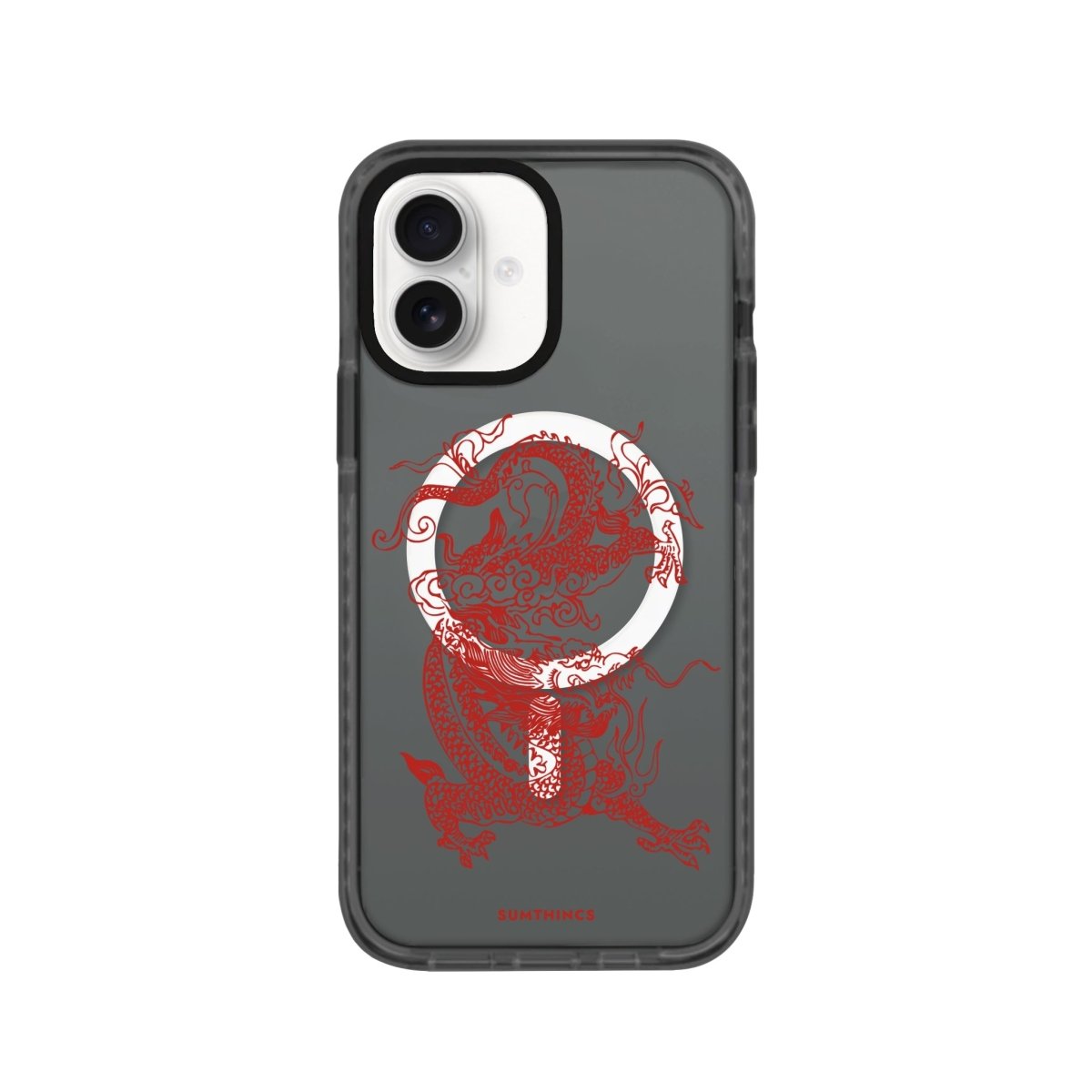 iPhone 16 Dragon Magsafe Procase Şeffaf Telefon Kılıfı Antrasit - SUMTHINCS