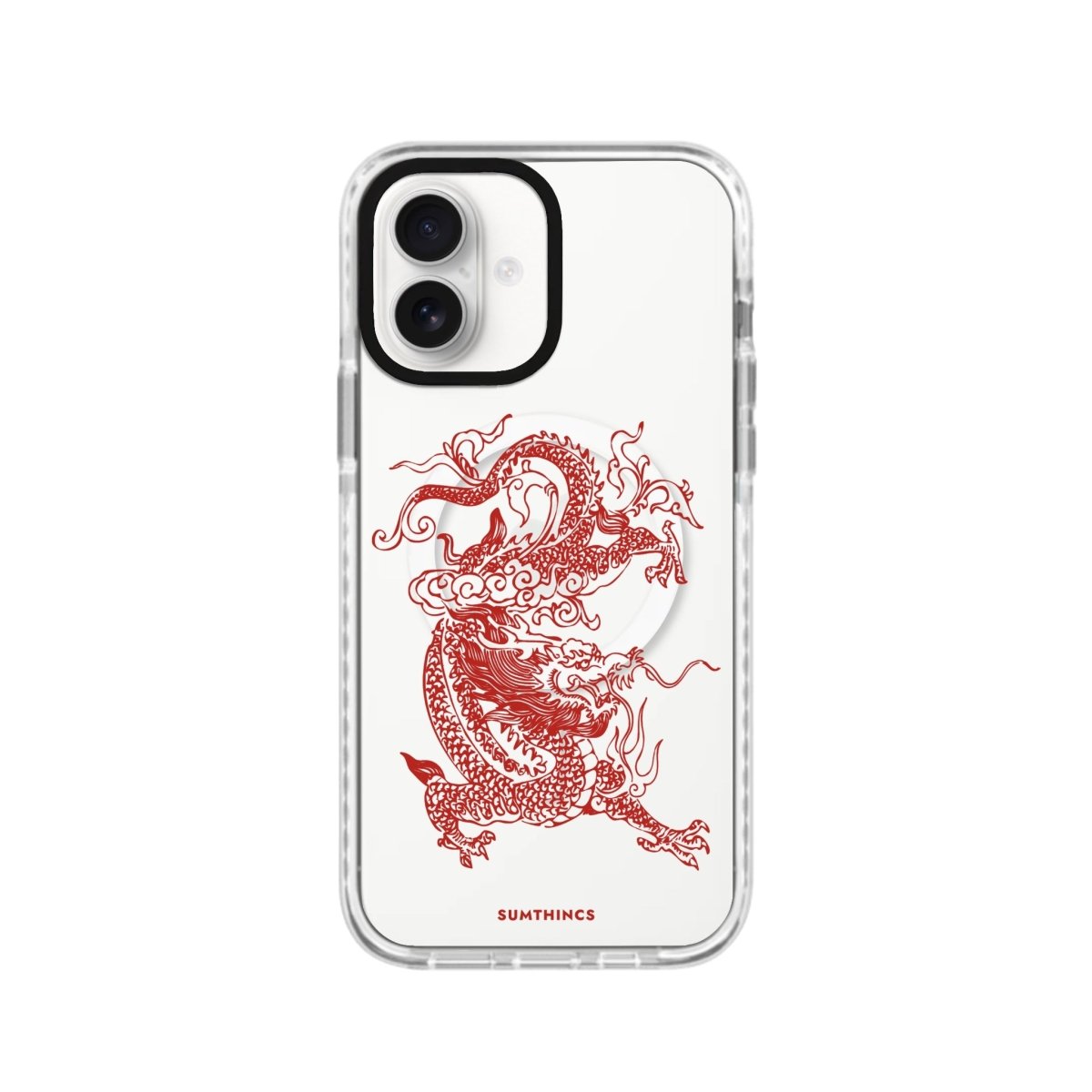 iPhone 16 Dragon Magsafe Procase Şeffaf Telefon Kılıfı Beyaz Şeffaf - SUMTHINCS