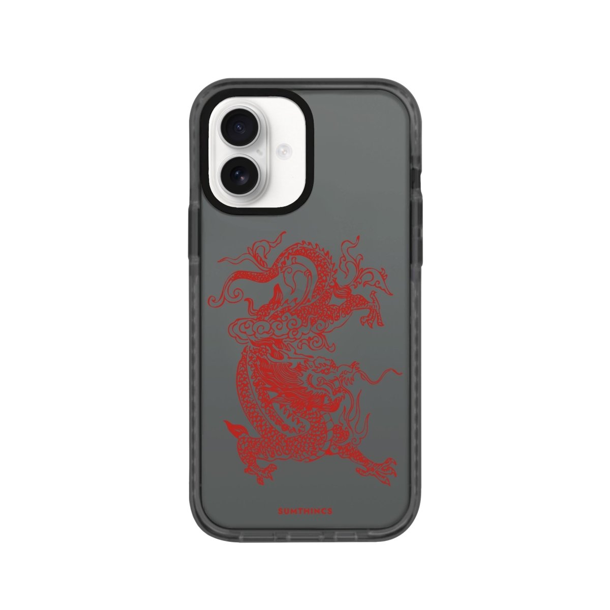 iPhone 16 Dragon Procase Şeffaf Telefon Kılıfı Antrasit - SUMTHINCS