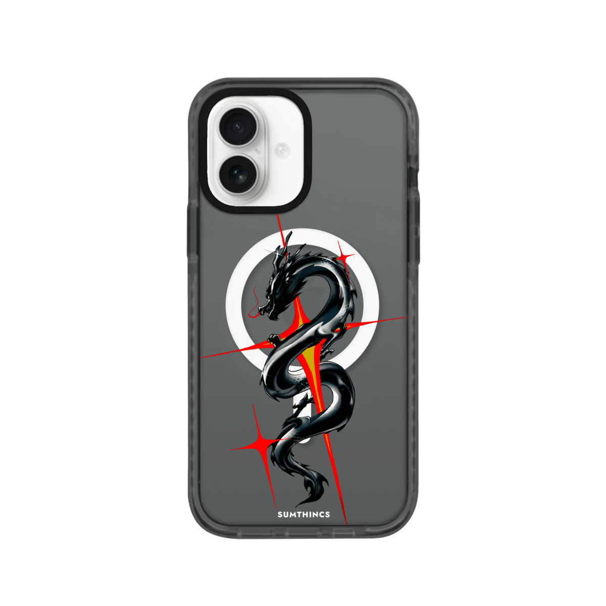 iPhone 16 Dragonflare Magsafe Procase Şeffaf Telefon Kılıfı Antrasit - SUMTHINCS