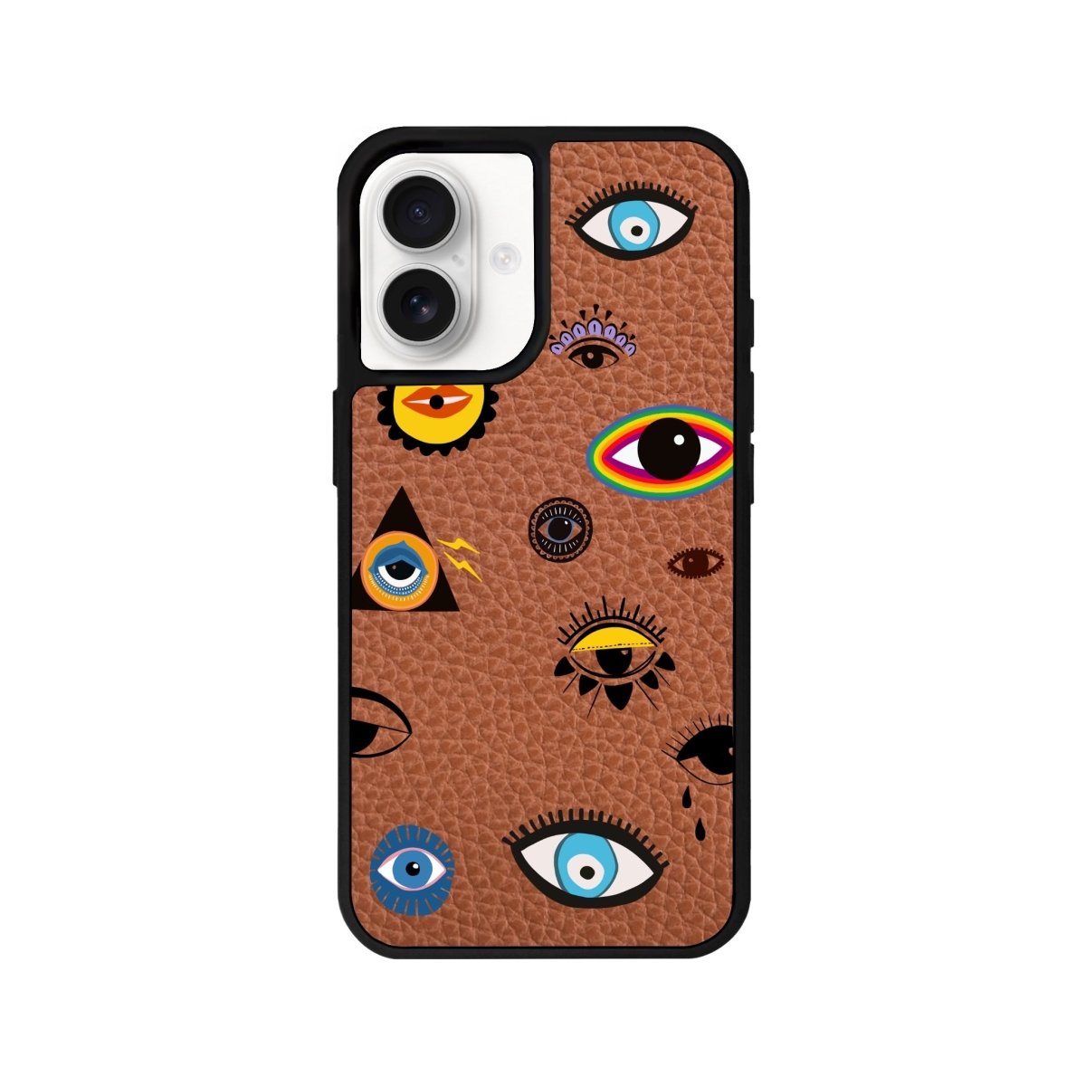 iPhone 16 Eye Stickers Leather Vegan Deri Telefon Kılıfı - SUMTHINCS