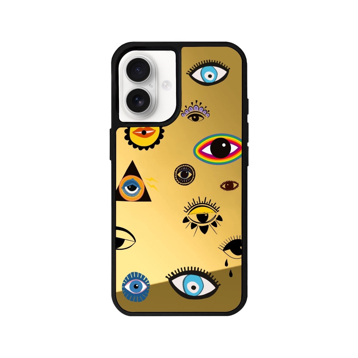 iPhone 16 Eye Stickers Mirror Aynalı Telefon Kılıfı - SUMTHINCS