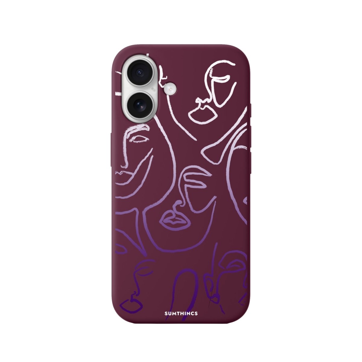 iPhone 16 Faces Premium Telefon Kılıfı Bordo - SUMTHINCS