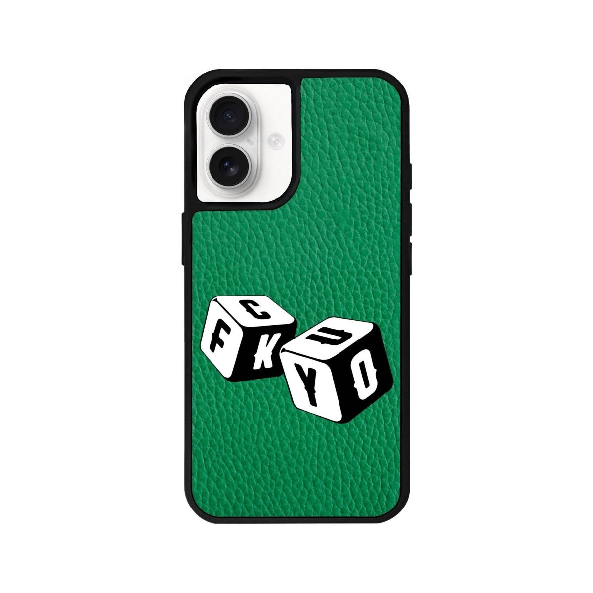 iPhone 16 Fck You Leather Vegan Deri Telefon Kılıfı Yeşil - SUMTHINCS