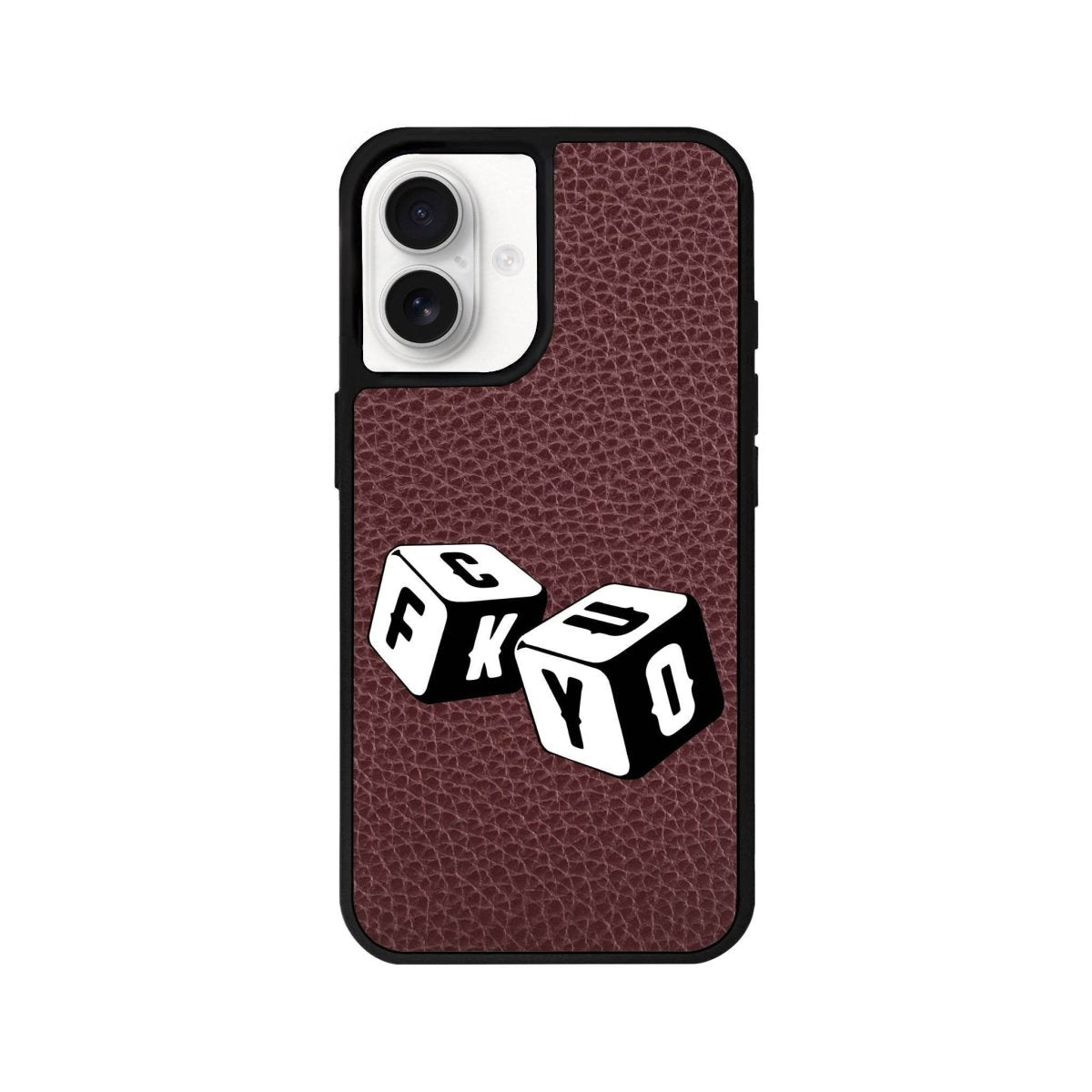 iPhone 16 Fck You Leather Vegan Deri Telefon Kılıfı Bordo - SUMTHINCS
