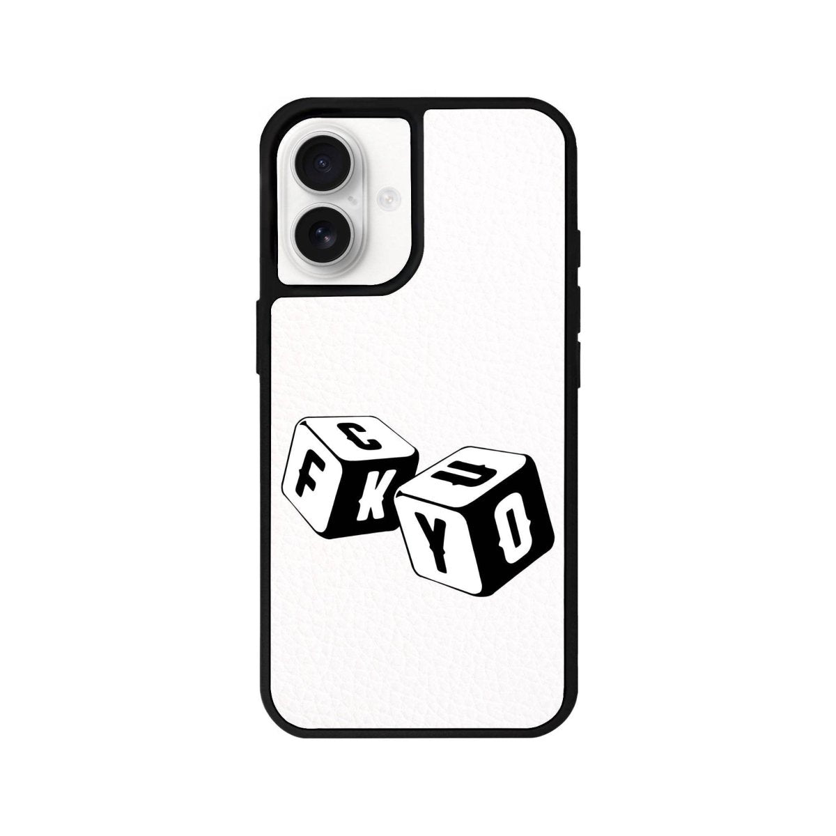 iPhone 16 Fck You Leather Vegan Deri Telefon Kılıfı Beyaz - SUMTHINCS