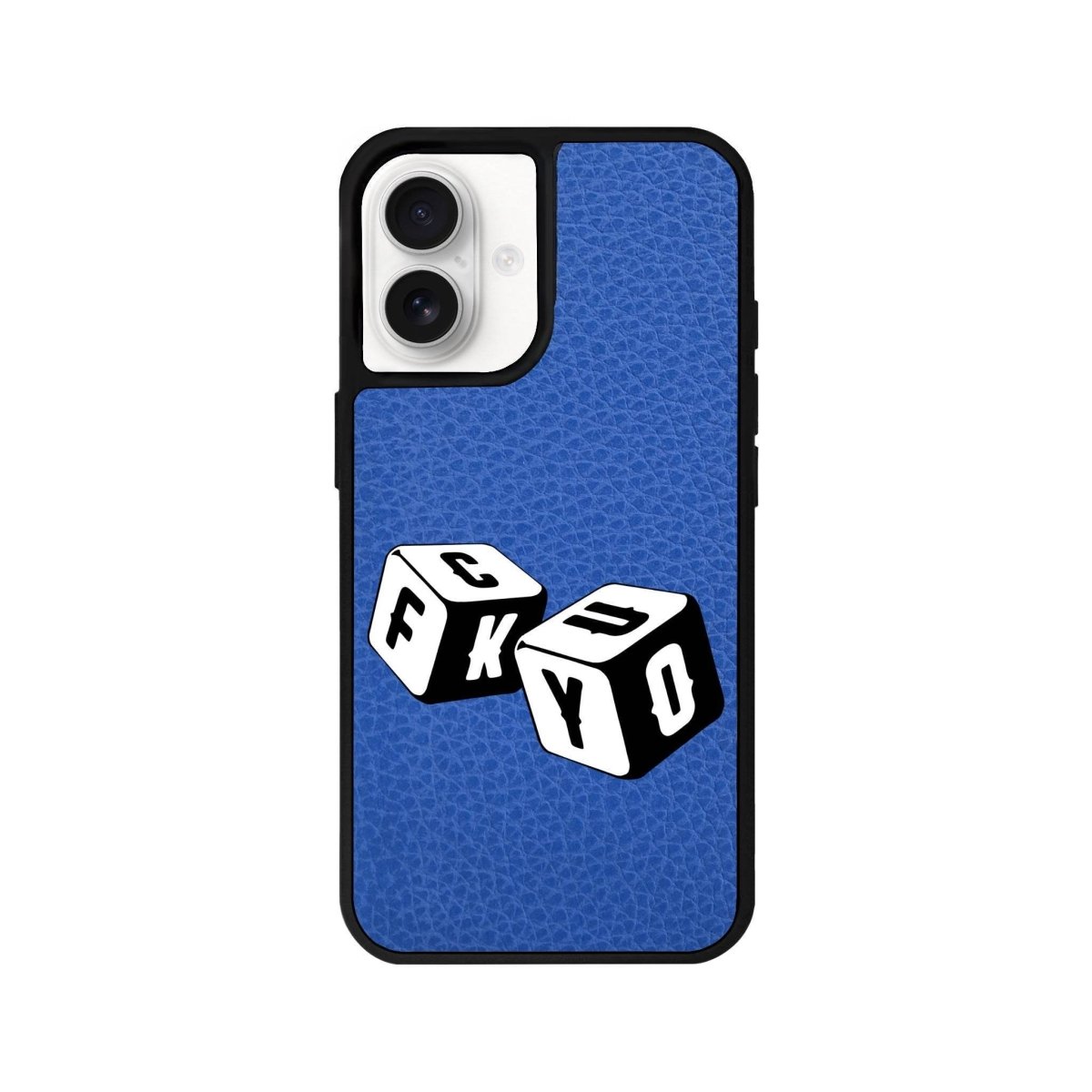 iPhone 16 Fck You Leather Vegan Deri Telefon Kılıfı Mavi - SUMTHINCS