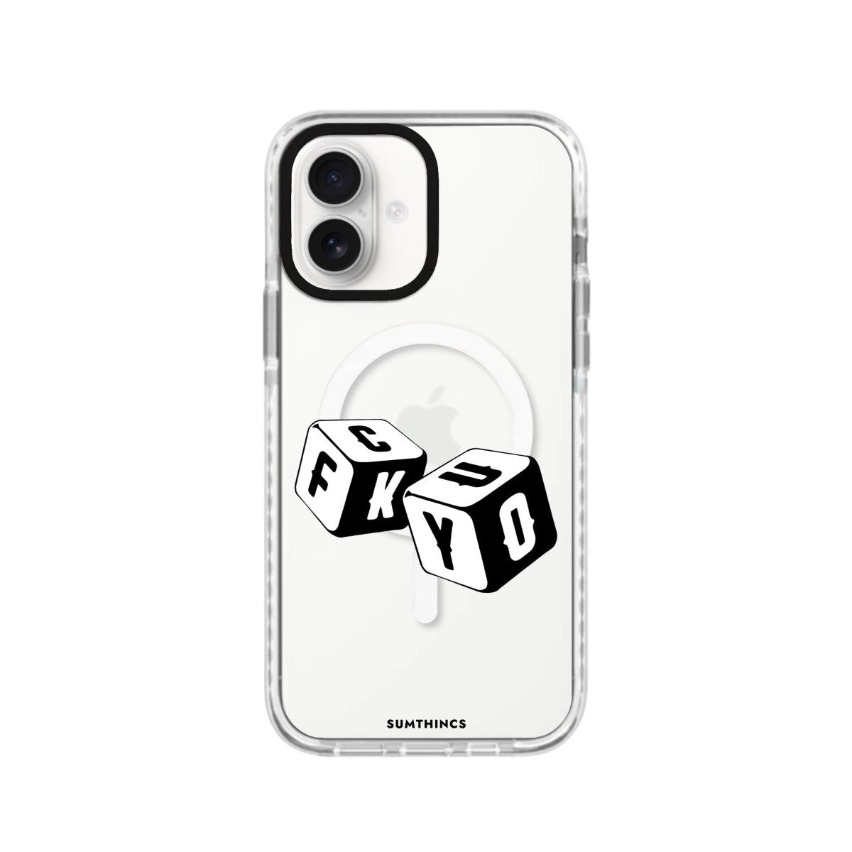 iPhone 16 Fck You Magsafe Procase Şeffaf Telefon Kılıfı Beyaz Şeffaf - SUMTHINCS