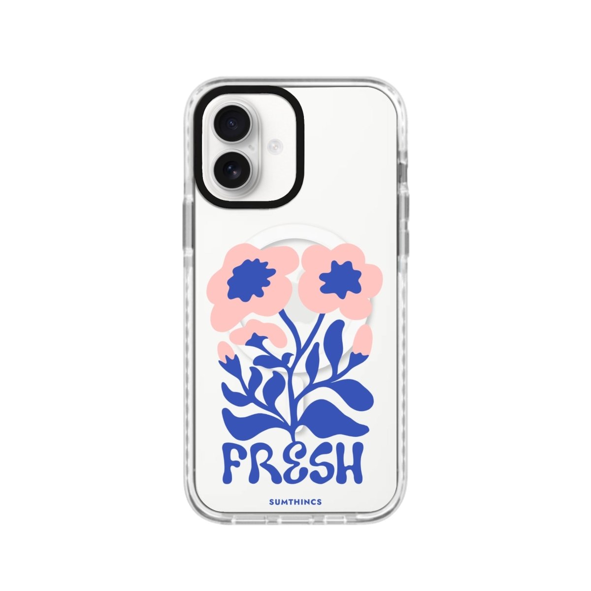 iPhone 16 Fresh Flowers Magsafe Procase Şeffaf Telefon Kılıfı Beyaz Şeffaf - SUMTHINCS