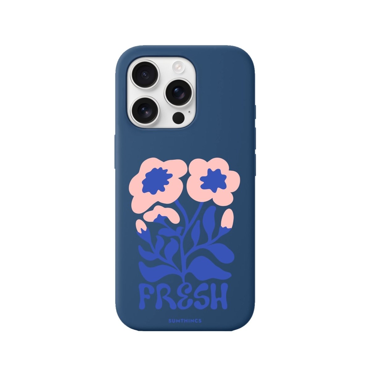 iPhone 16 Fresh Flowers Premium Telefon Kılıfı Pasifik Mavi - SUMTHINCS