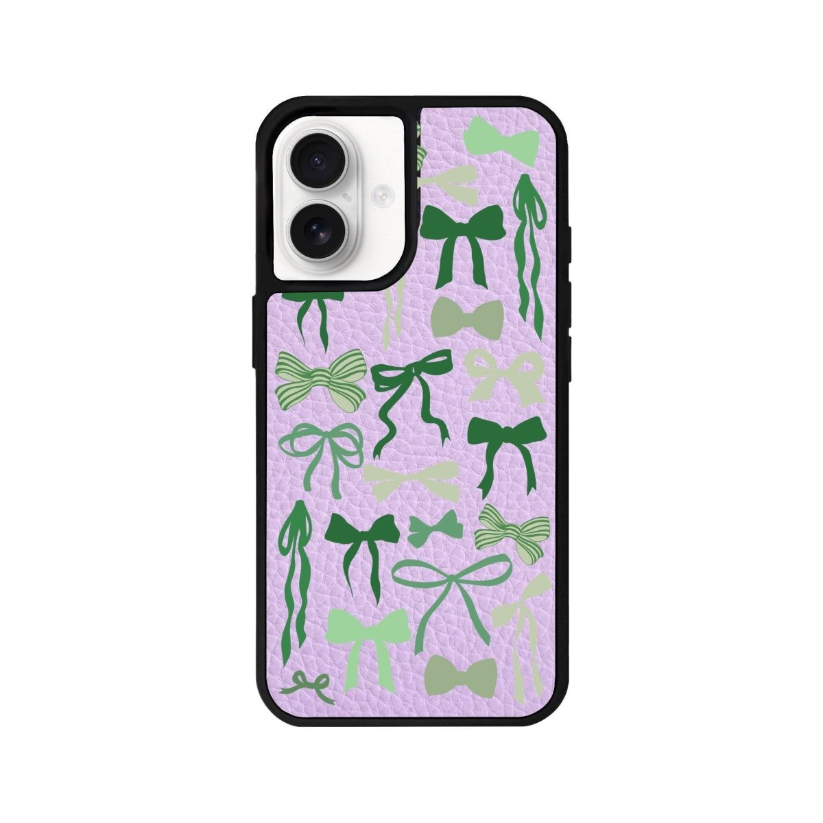 iPhone 16 Green Garland Leather Vegan Deri Telefon Kılıfı Lila - SUMTHINCS