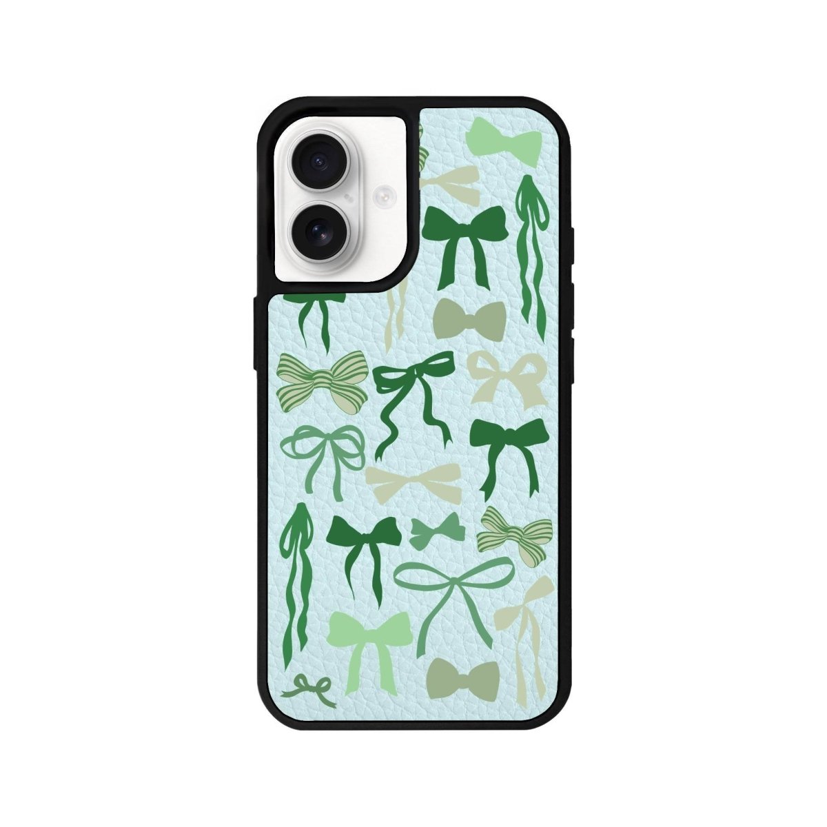 iPhone 16 Green Garland Leather Vegan Deri Telefon Kılıfı Açık Mavi - SUMTHINCS
