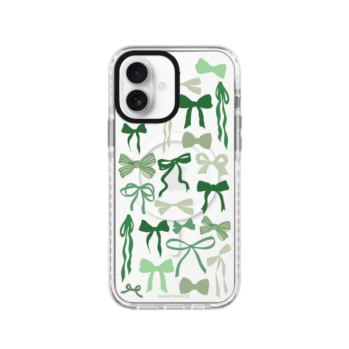 iPhone 16 Green Garland Magsafe Procase Şeffaf Telefon Kılıfı Beyaz Şeffaf - SUMTHINCS