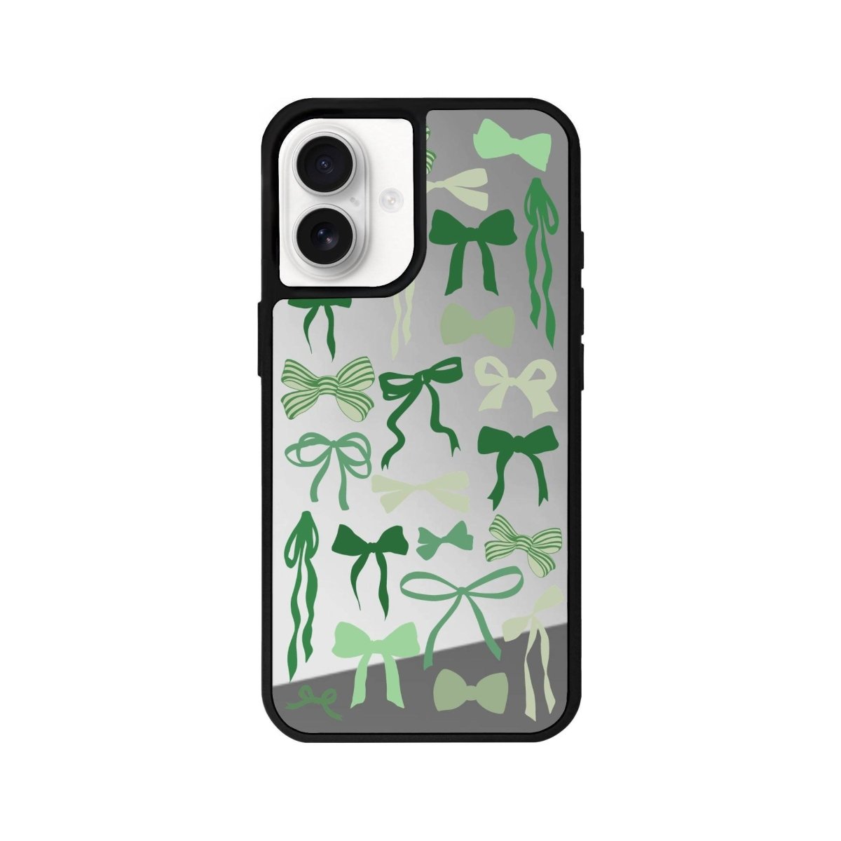 iPhone 16 Green Garland Mirror Aynalı Telefon Kılıfı Gümüş - SUMTHINCS