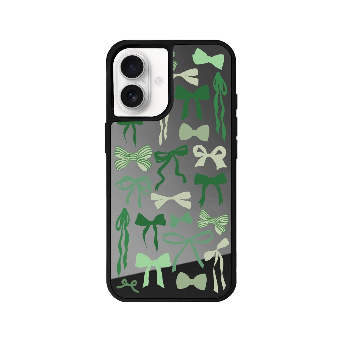 iPhone 16 Green Garland Mirror Aynalı Telefon Kılıfı Antrasit - SUMTHINCS