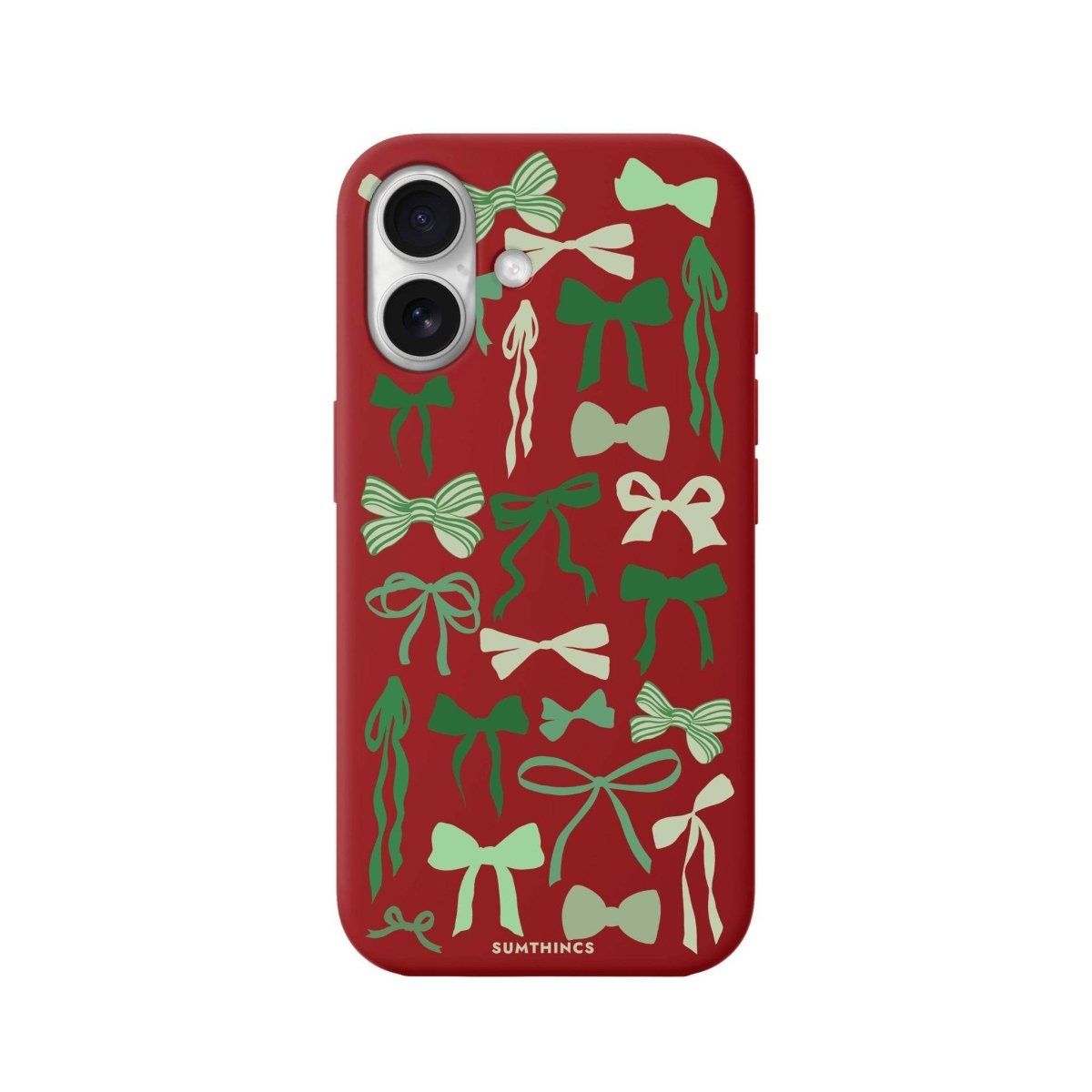 iPhone 16 Green Garland Premium Telefon Kılıfı Kırmızı - SUMTHINCS