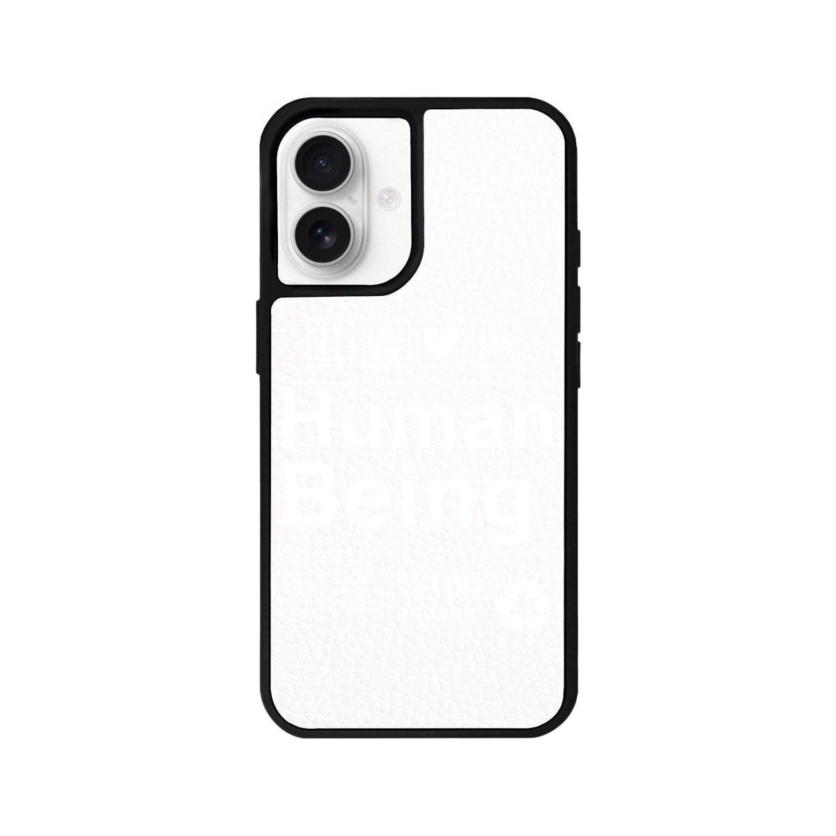 iPhone 16 Human Being Leather Vegan Deri Telefon Kılıfı Beyaz - SUMTHINCS