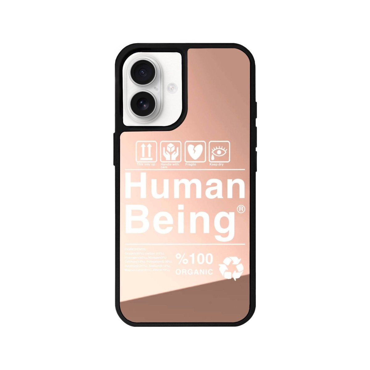 iPhone 16 Human Being Mirror Aynalı Telefon Kılıfı Metalik Pembe - SUMTHINCS