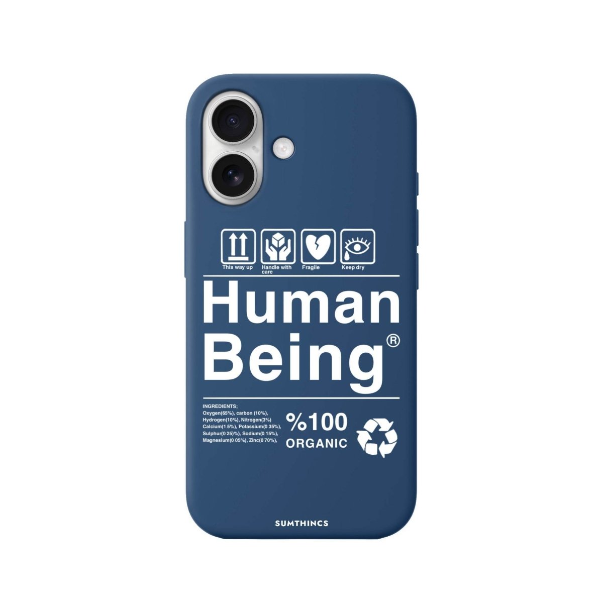 iPhone 16 Human Being Premium Telefon Kılıfı Pasifik Mavi - SUMTHINCS