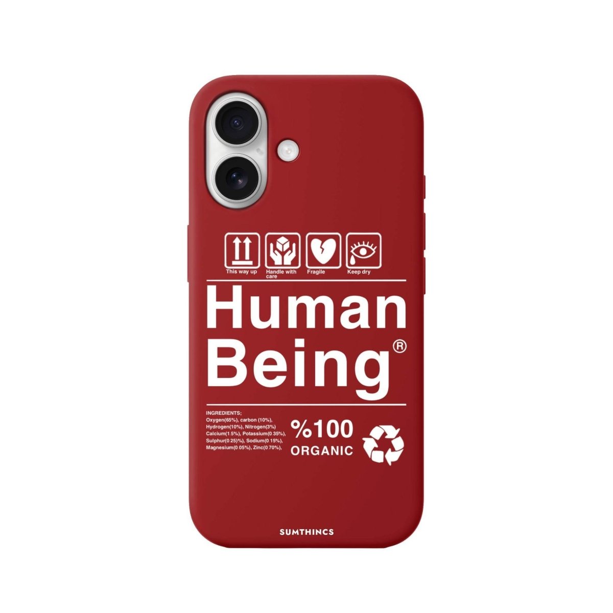 iPhone 16 Human Being Premium Telefon Kılıfı Kırmızı - SUMTHINCS