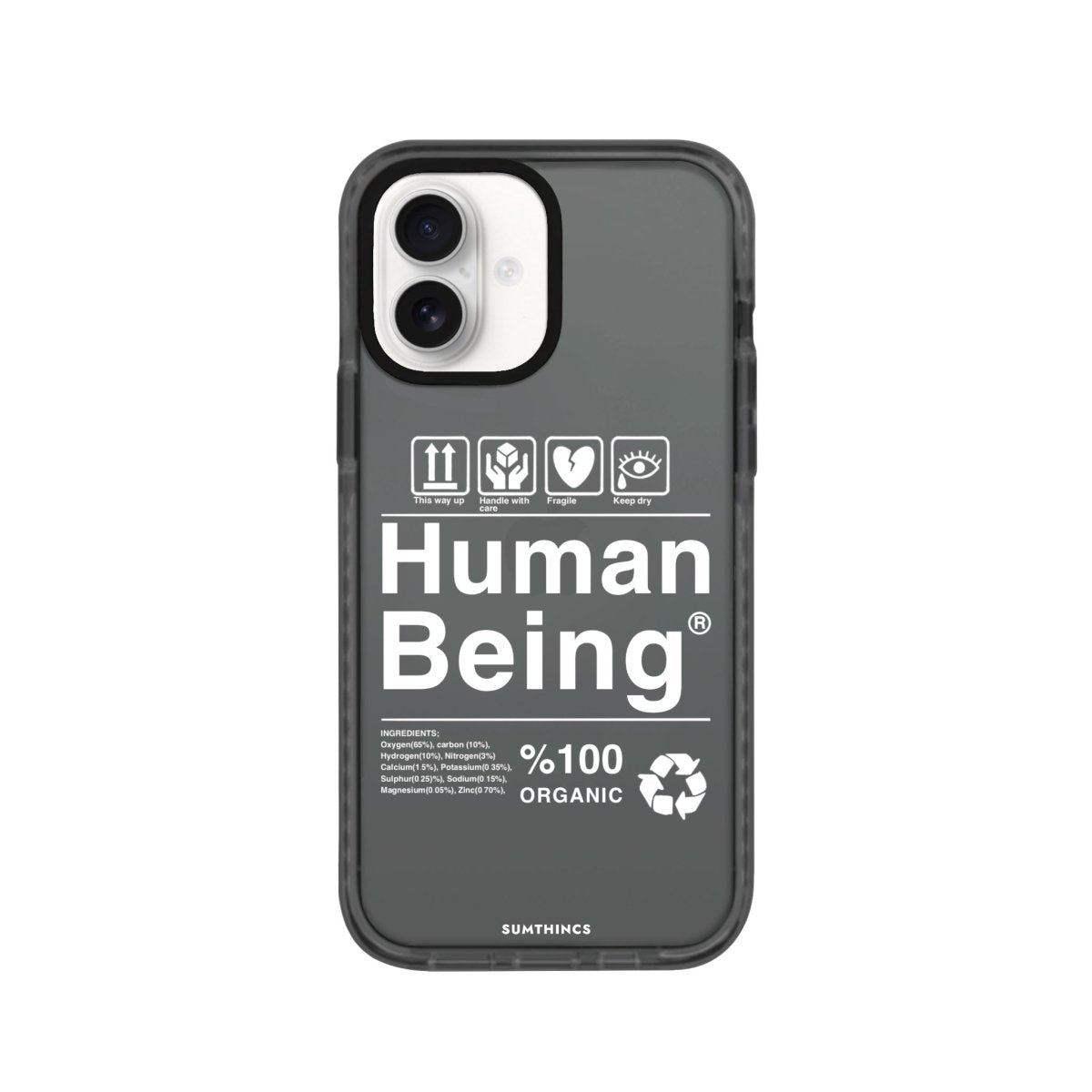 iPhone 16 Human Being Procase Şeffaf Telefon Kılıfı Antrasit - SUMTHINCS