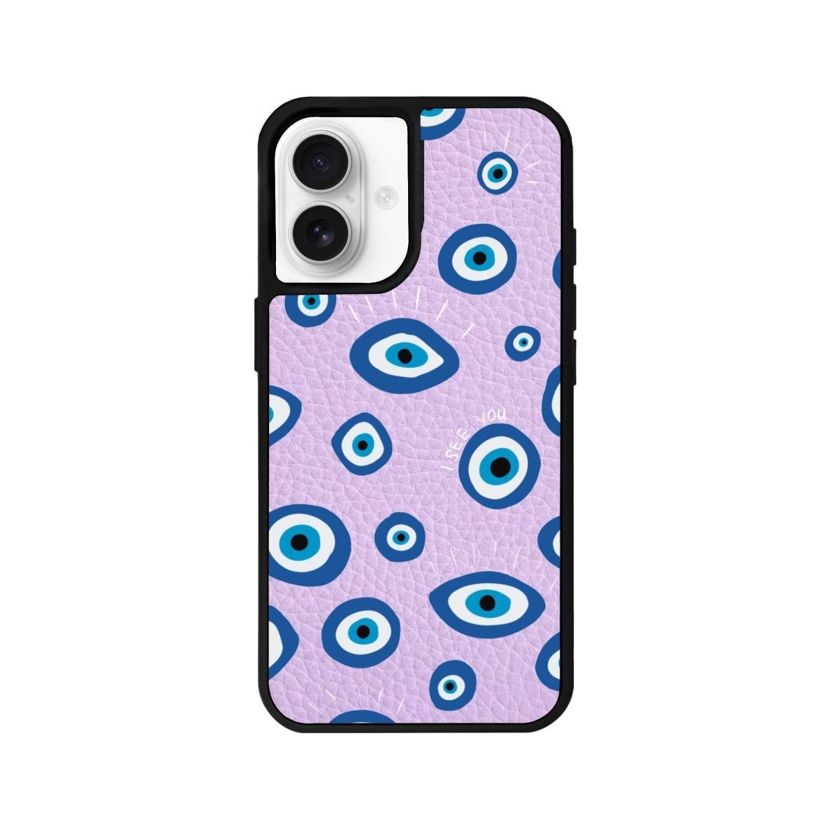 iPhone 16 I See You Leather Vegan Deri Telefon Kılıfı Lila - SUMTHINCS