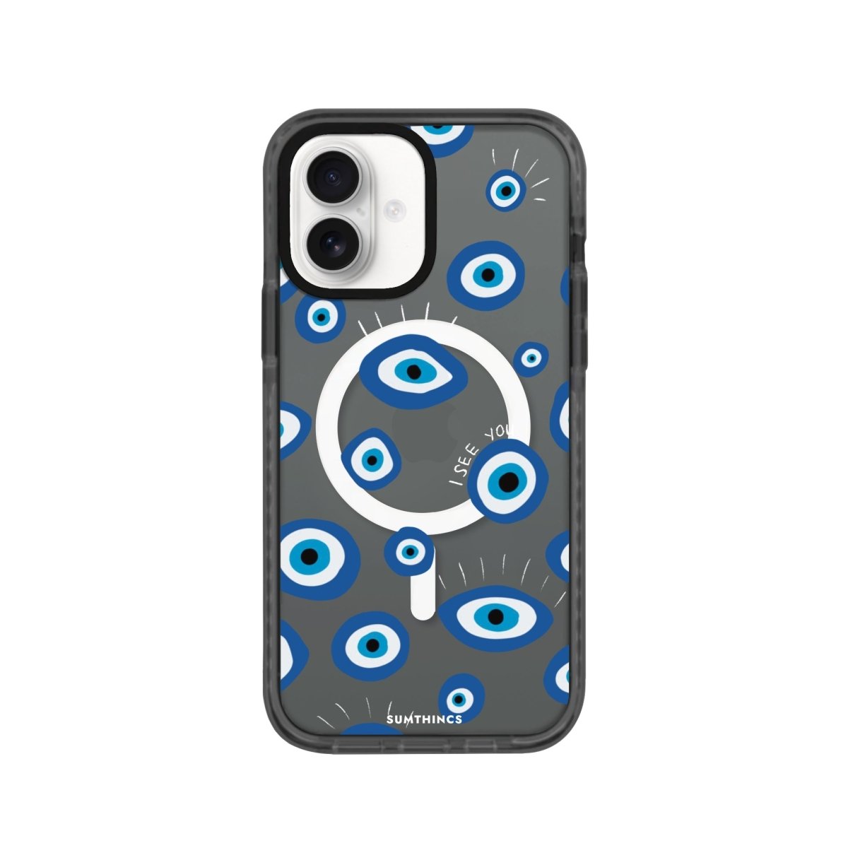 iPhone 16 I See You Magsafe Procase Şeffaf Telefon Kılıfı Antrasit - SUMTHINCS