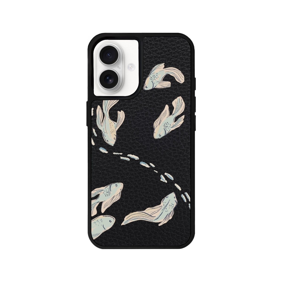 iPhone 16 Koi Fish Leather Vegan Deri Telefon Kılıfı - SUMTHINCS