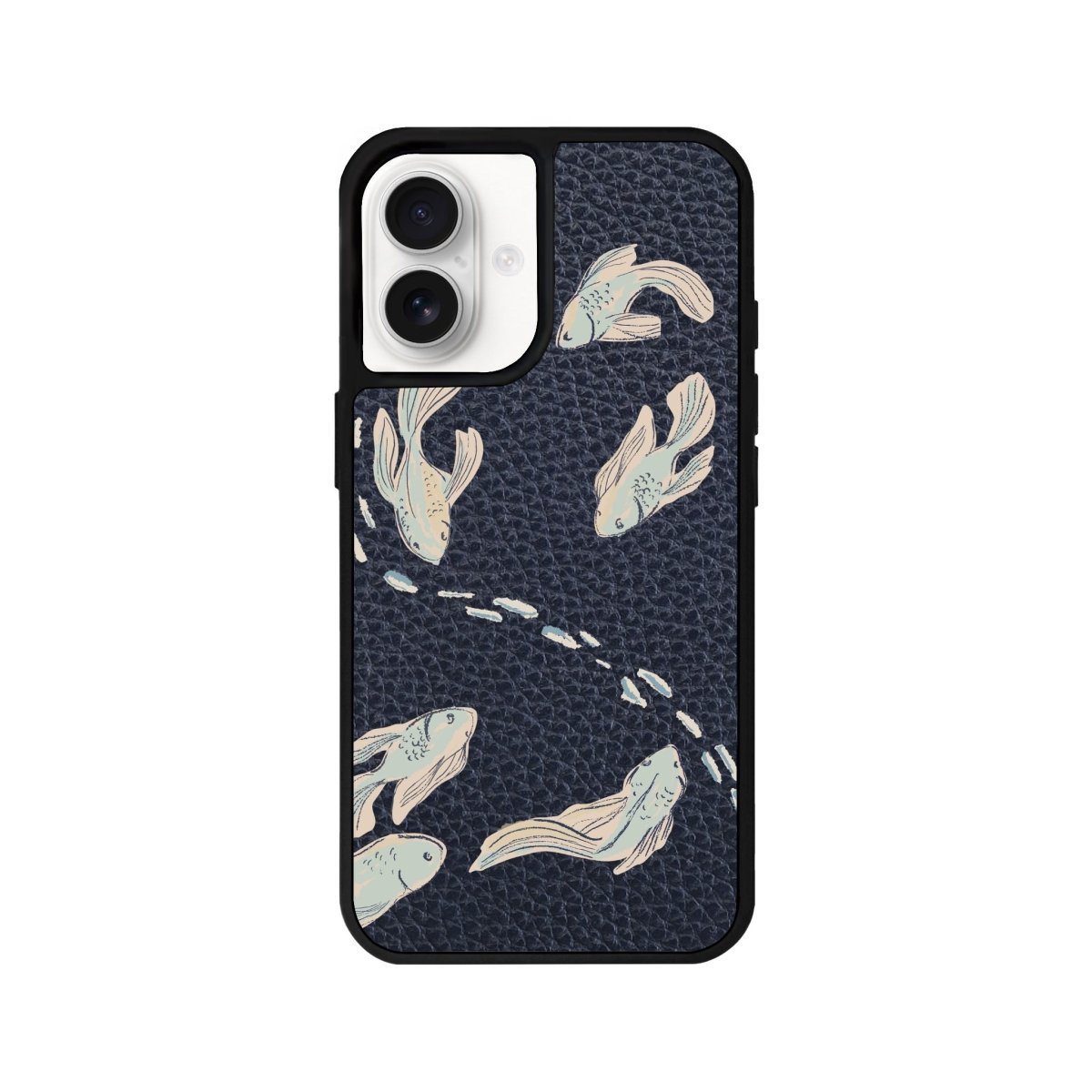 iPhone 16 Koi Fish Leather Vegan Deri Telefon Kılıfı - SUMTHINCS