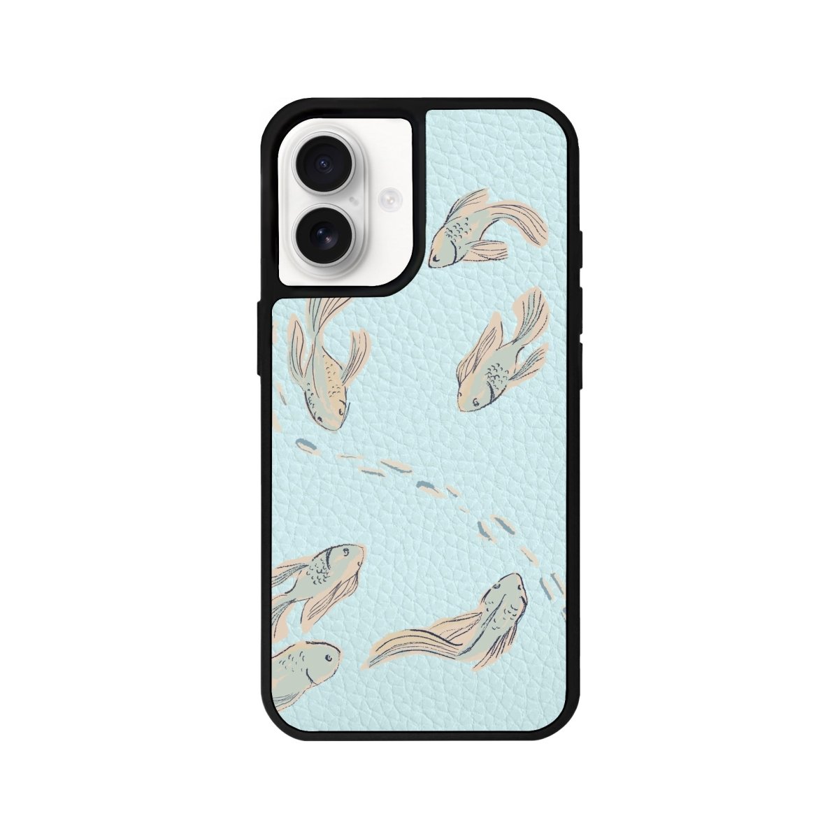 iPhone 16 Koi Fish Leather Vegan Deri Telefon Kılıfı - SUMTHINCS
