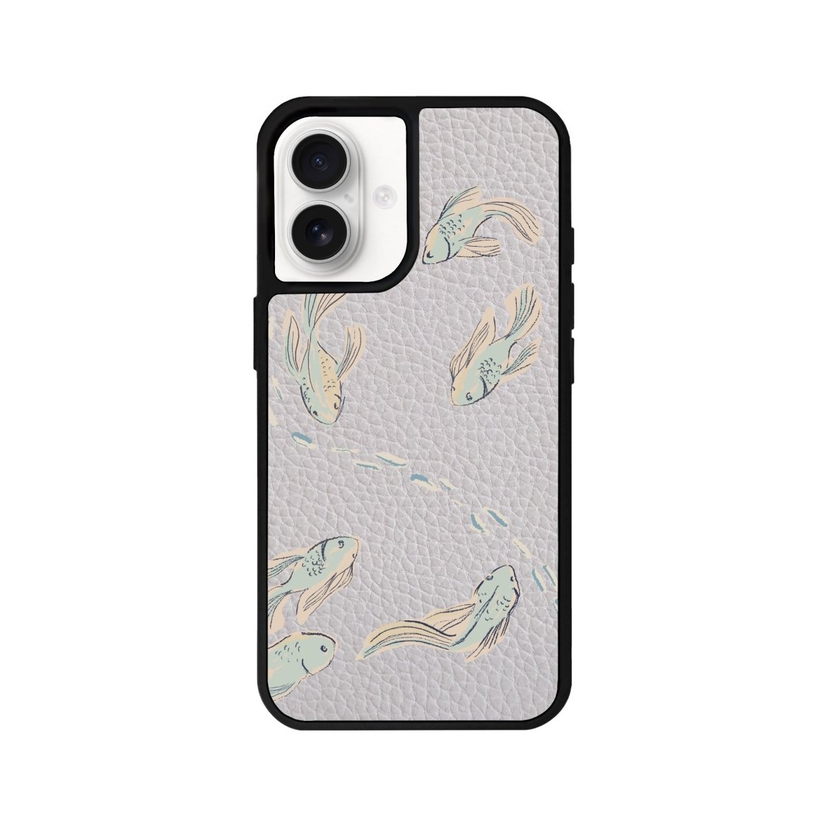 iPhone 16 Koi Fish Leather Vegan Deri Telefon Kılıfı - SUMTHINCS