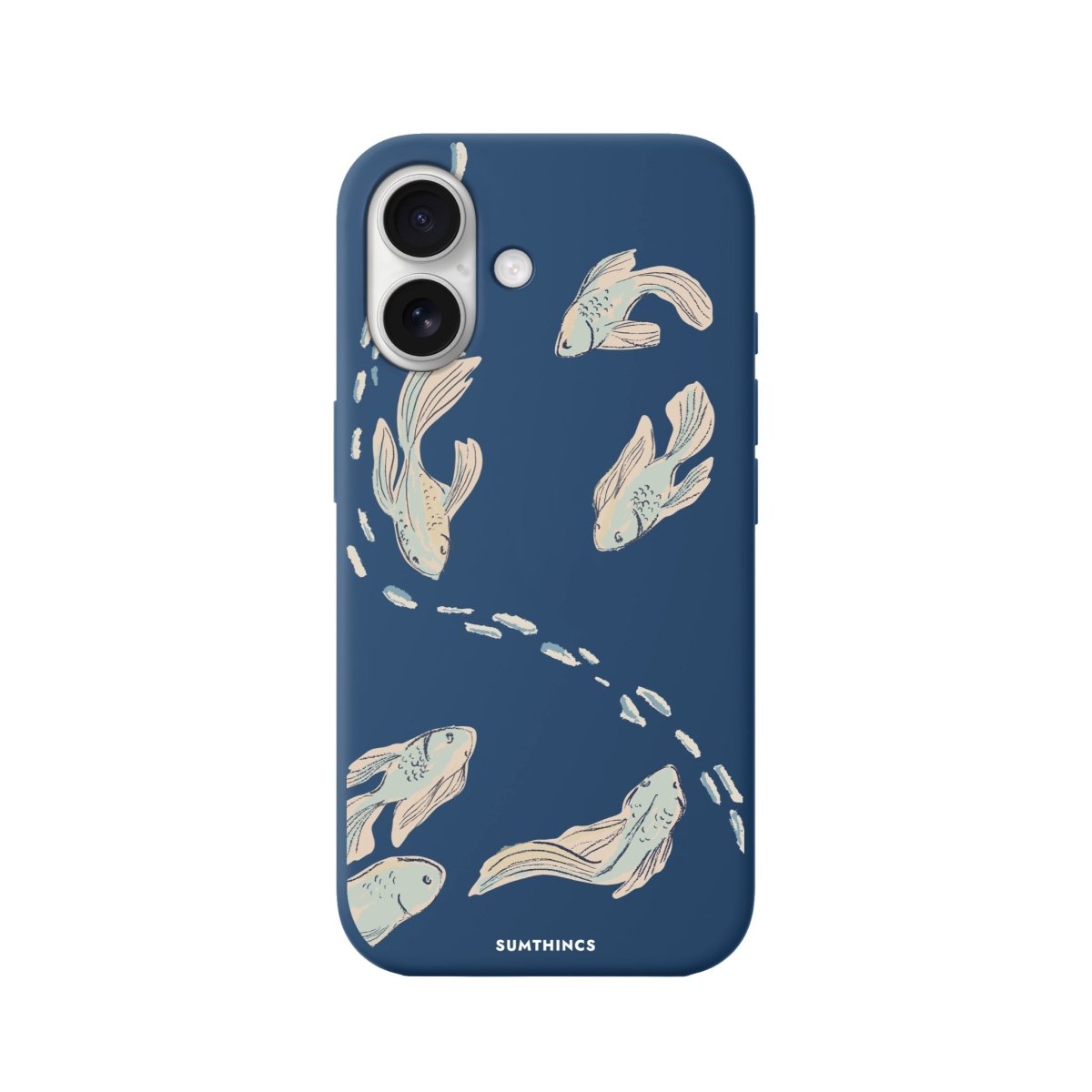 iPhone 16 Koi Fish Premium Telefon Kılıfı Pasifik Mavi - SUMTHINCS