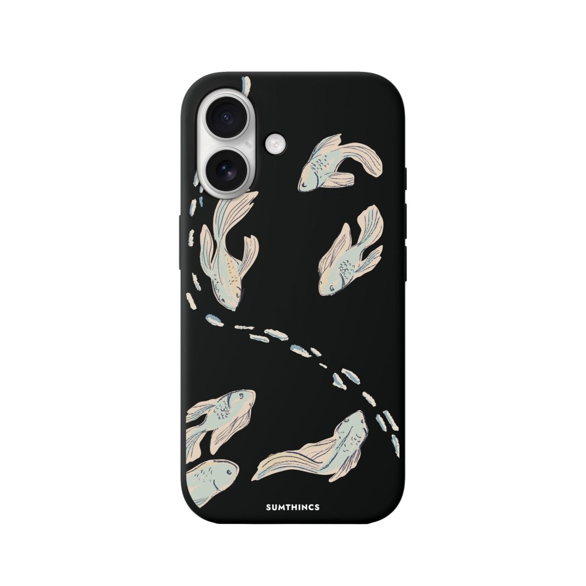 iPhone 16 Koi Fish Premium Telefon Kılıfı Siyah - SUMTHINCS