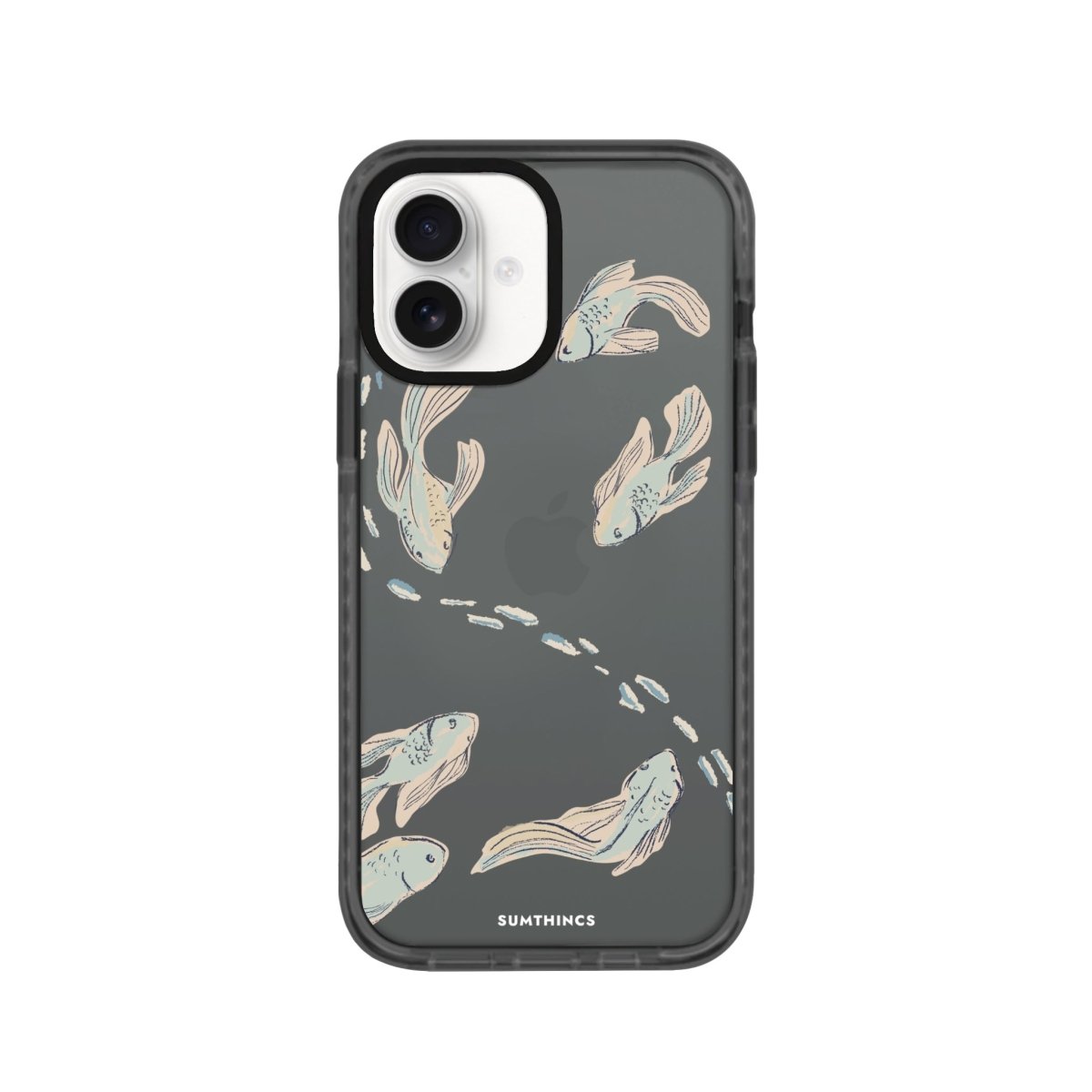 iPhone 16 Koi Fish Procase Şeffaf Telefon Kılıfı Antrasit - SUMTHINCS