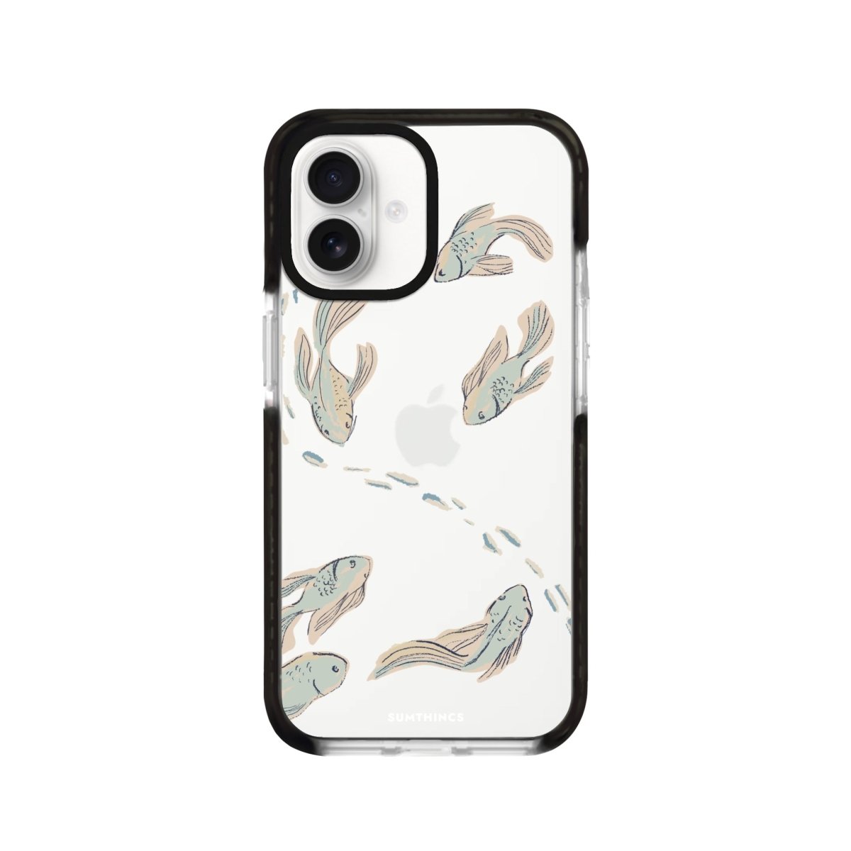 iPhone 16 Koi Fish Procase Şeffaf Telefon Kılıfı Siyah Şeffaf - SUMTHINCS