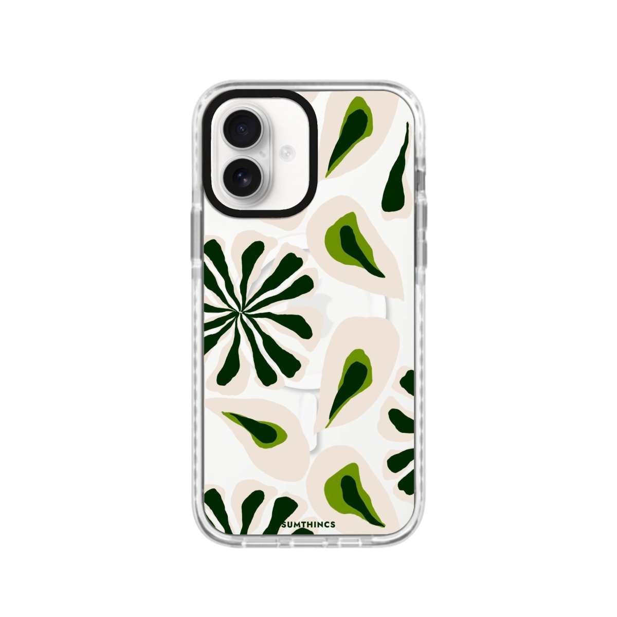 iPhone 16 Leafs Magsafe Procase Şeffaf Telefon Kılıfı Beyaz Şeffaf - SUMTHINCS