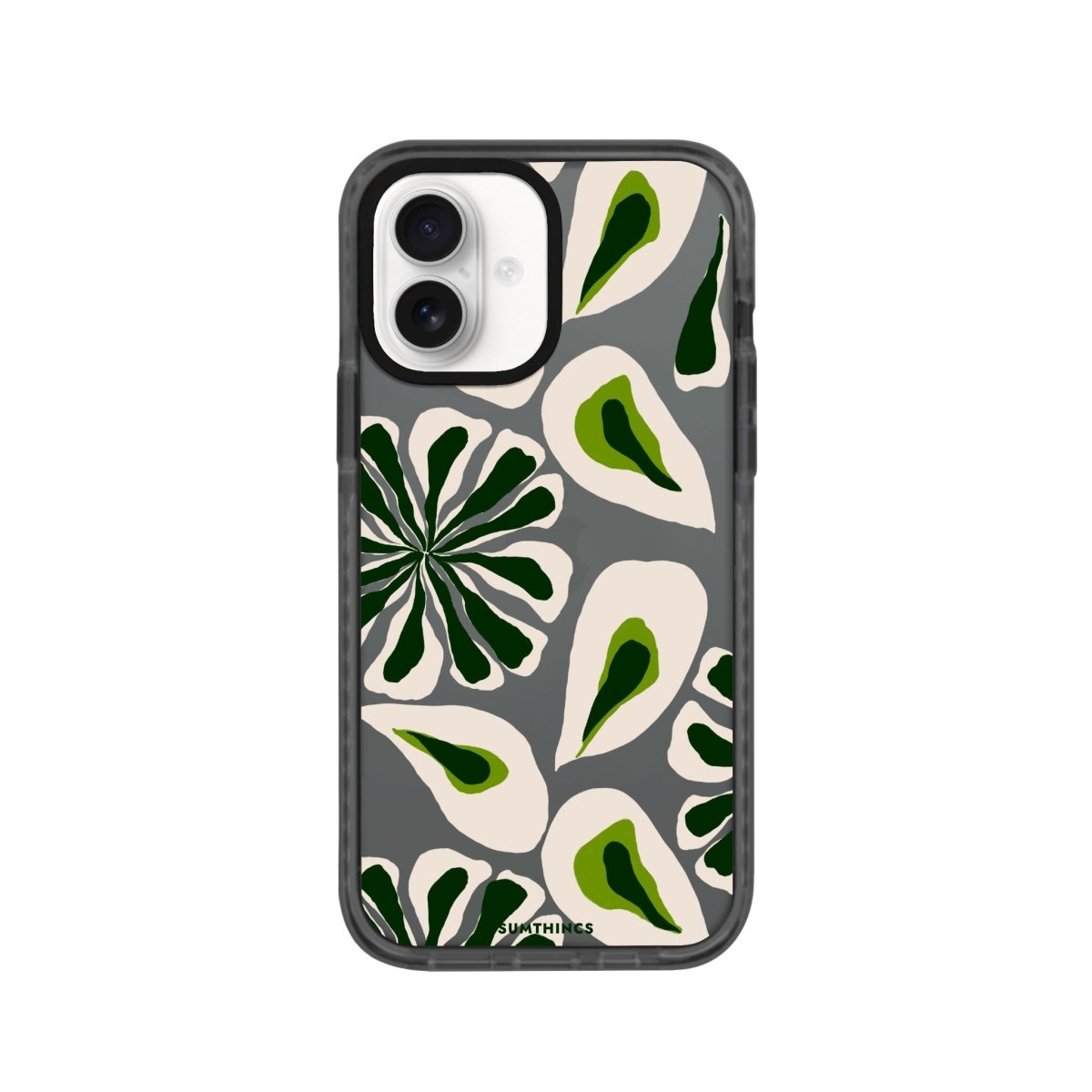 iPhone 16 Leafs Procase Şeffaf Telefon Kılıfı Antrasit - SUMTHINCS