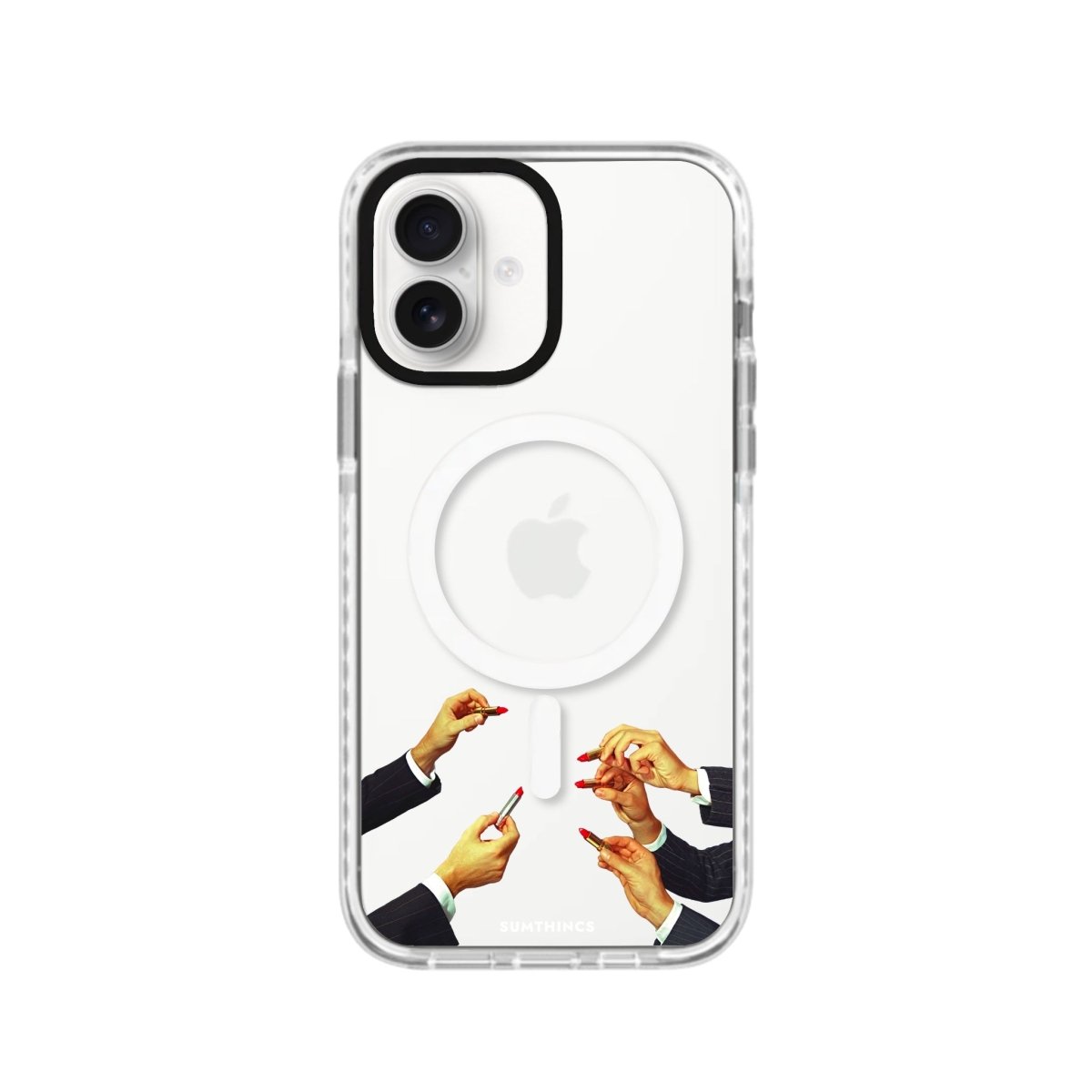 iPhone 16 Lipstick Magsafe Procase Şeffaf Telefon Kılıfı Beyaz Şeffaf - SUMTHINCS