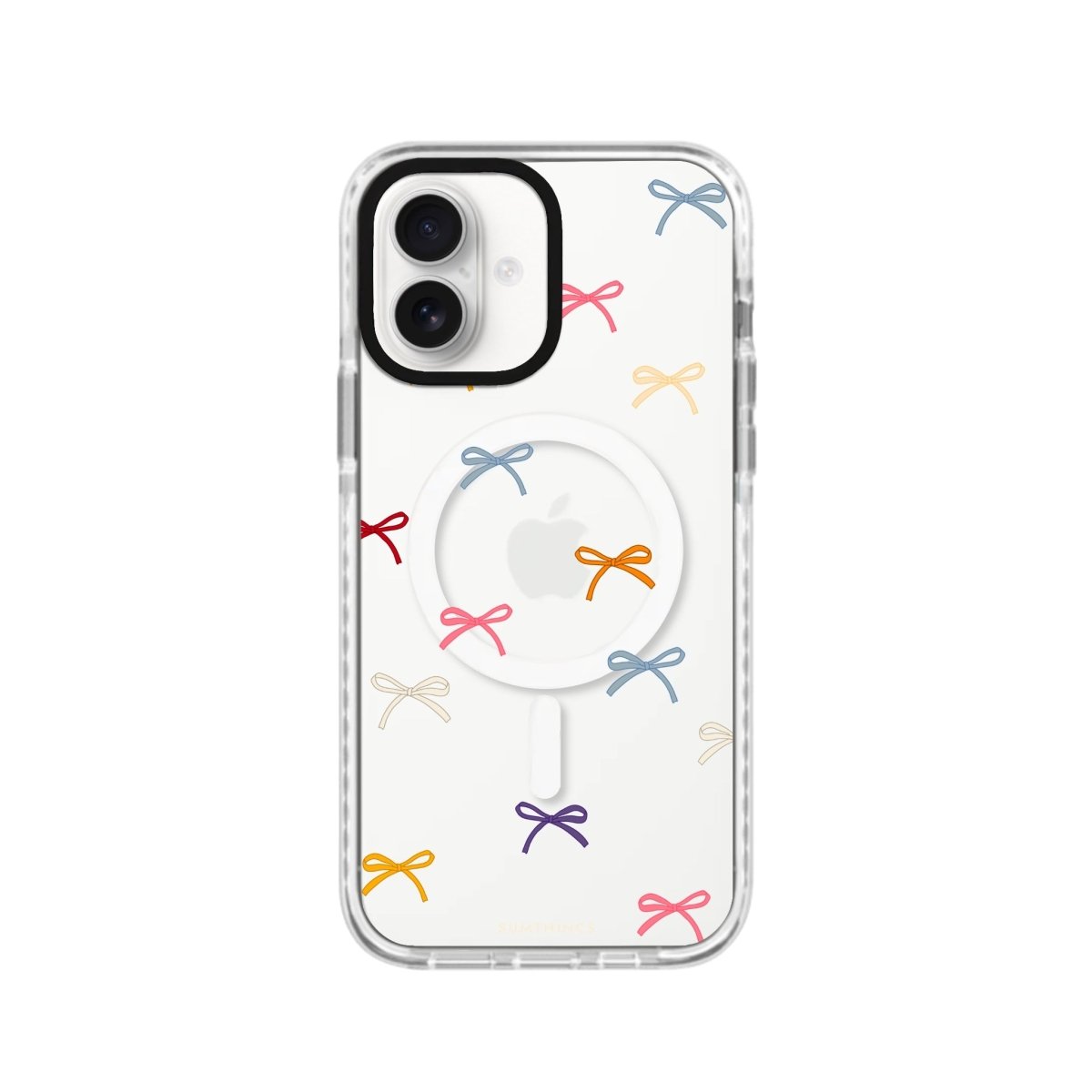 iPhone 16 Little Bows Magsafe Procase Şeffaf Telefon Kılıfı Beyaz Şeffaf - SUMTHINCS