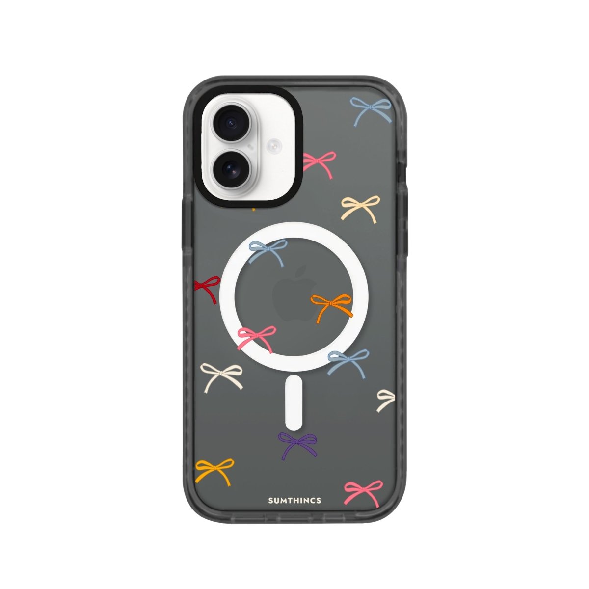 iPhone 16 Little Bows Magsafe Procase Şeffaf Telefon Kılıfı Antrasit - SUMTHINCS