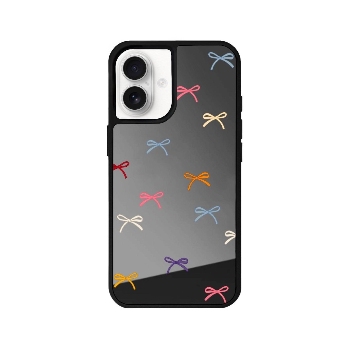 iPhone 16 Little Bows Mirror Aynalı Telefon Kılıfı Antrasit - SUMTHINCS
