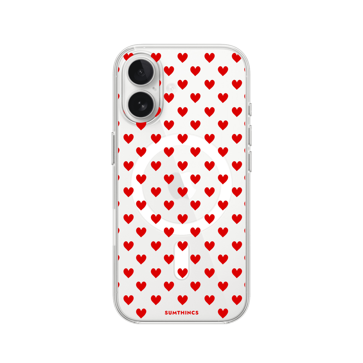 iPhone 16 Little Hearts Clear Magsafe Telefon Kılıfı - SUMTHINCS