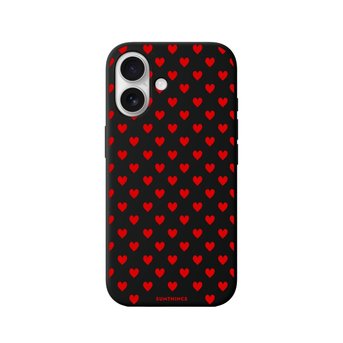 iPhone 16 Little Hearts Premium Telefon Kılıfı Siyah - SUMTHINCS