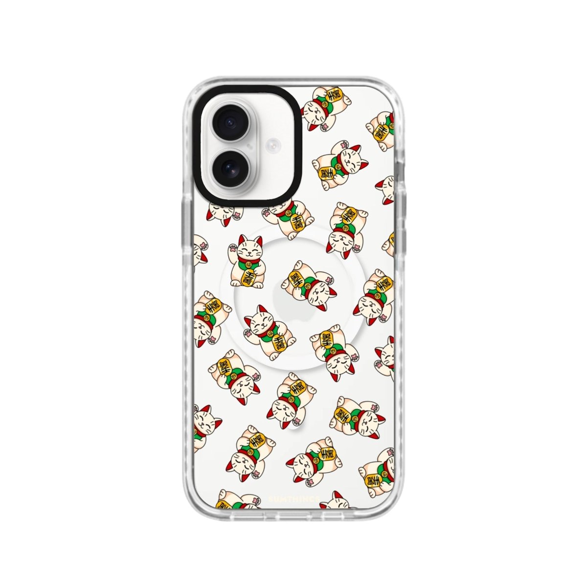 iPhone 16 Maneki Neko Magsafe Procase Şeffaf Telefon Kılıfı Beyaz Şeffaf - SUMTHINCS