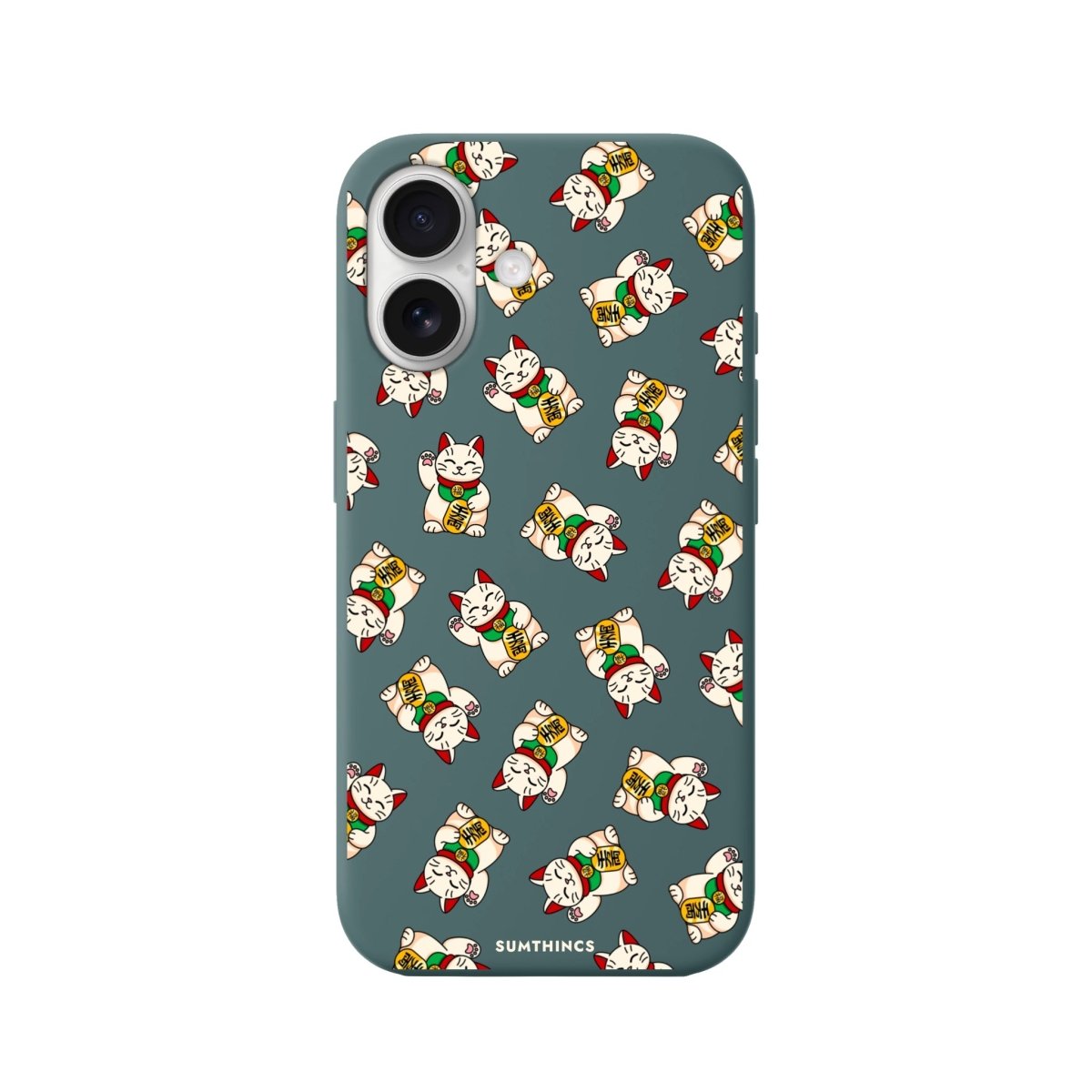 iPhone 16 Maneki Neko Premium Telefon Kılıfı Kaktüs Yeşili - SUMTHINCS