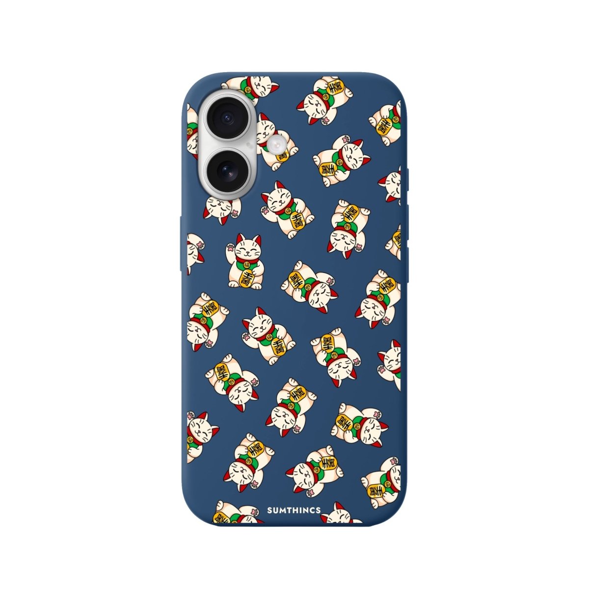 iPhone 16 Maneki Neko Premium Telefon Kılıfı Pasifik Mavi - SUMTHINCS