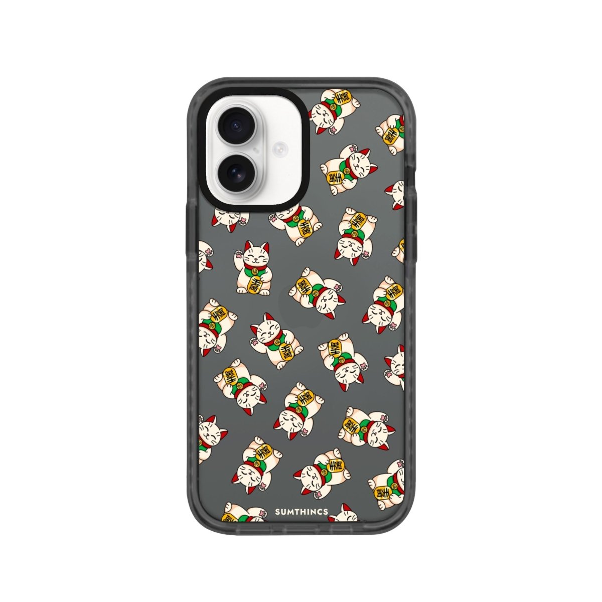 iPhone 16 Maneki Neko Procase Şeffaf Telefon Kılıfı Antrasit - SUMTHINCS